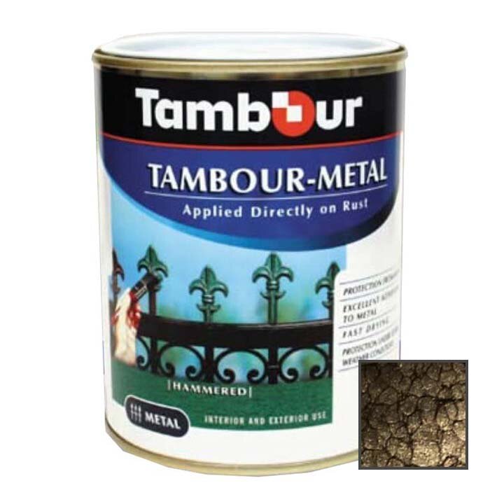 фото Эмаль-грунт по ржавчине Tambour Metal молотковая глянцевая коричневая (543-318) 0,75 кг