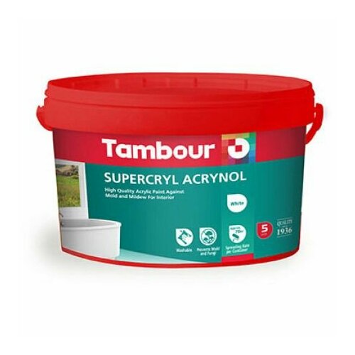 Краска антибактериальная Tambour Supercryl Acrynol матовая белая 5 л