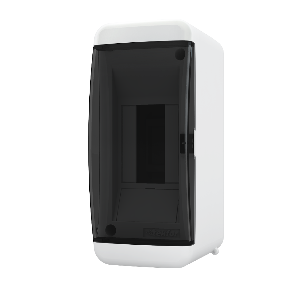 фото : Щиток навесной 2 мод. IP41, прозрачная черная дверца (типа ЩРН-П-2), TEKFOR UNK 40-02-2 (1 шт.)