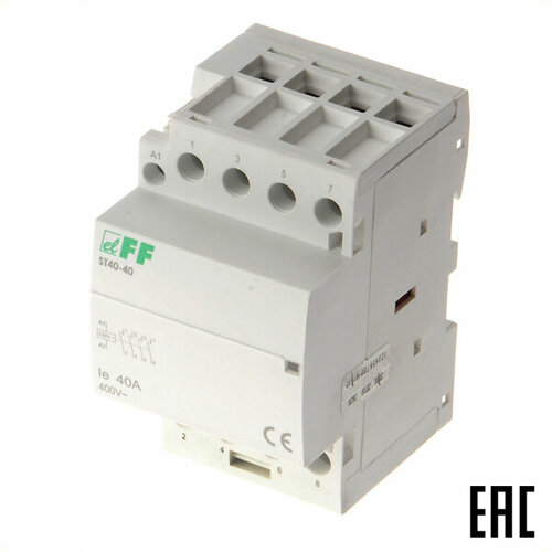 Контактор модульный ST40-40 40A 4з 230В AC на Din-рейку Евроавтоматика F\F контактор модульный f