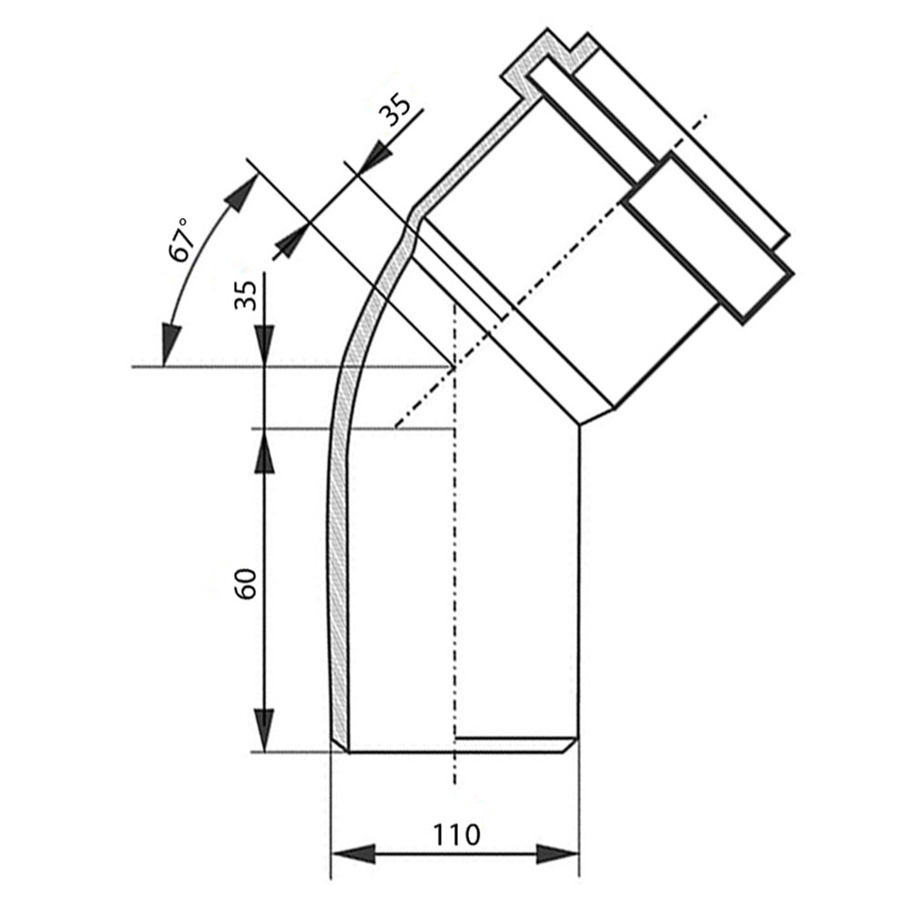Канализационное колено РосТурПласт 67°, 110 мм