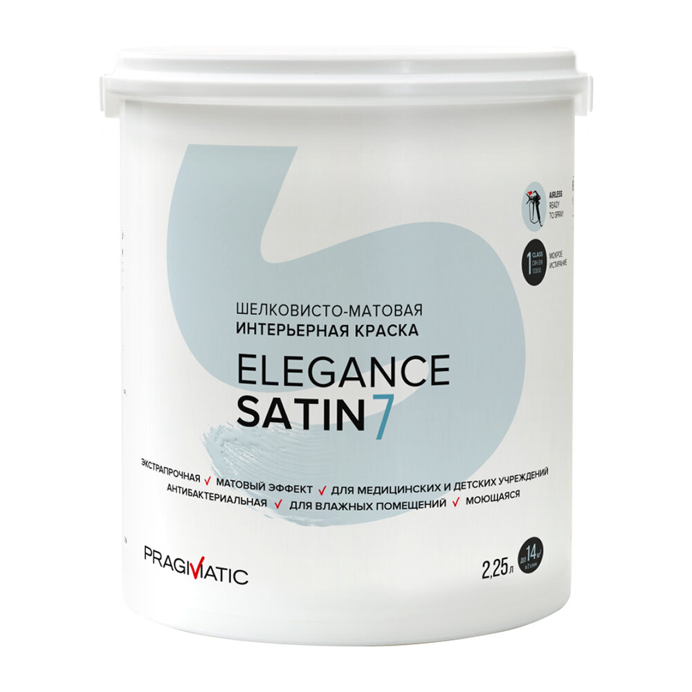 фото Краска моющаяся Pragmatic Elegance Satin база А белая 2,25 л