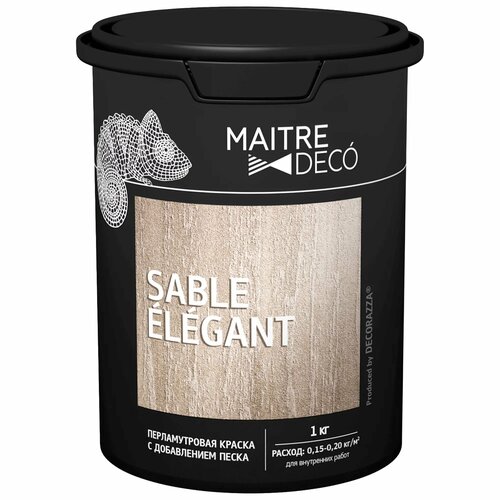 Краска перламутровая Maitre Deco «Sable Elegant» с добавлением песка 1 кг