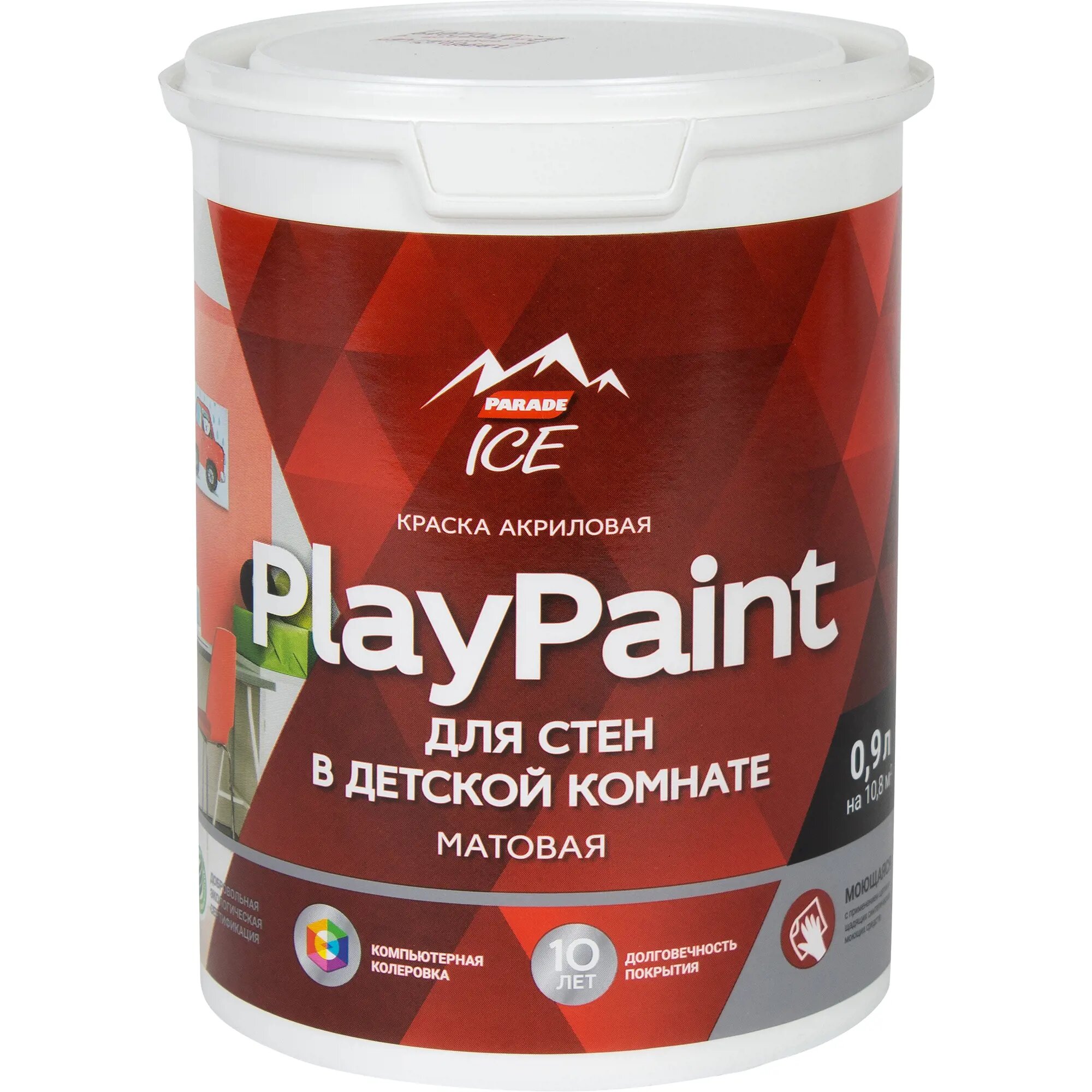 Краска для стен Parade DIY 7 PlayPaint база A 0.9 л - фото №1