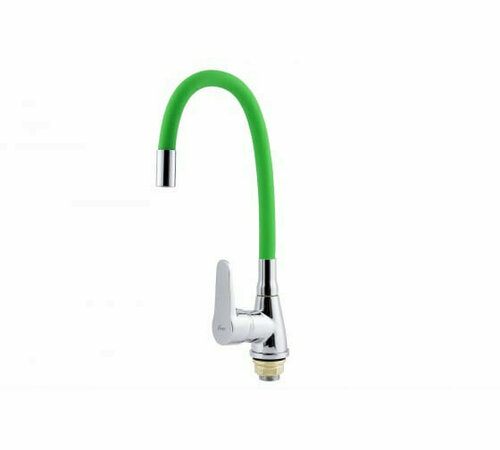FAUZT FZs822-B101 зеленый, Смеситель для кухонной мойки (40мм, на гайке, гибкий излив)