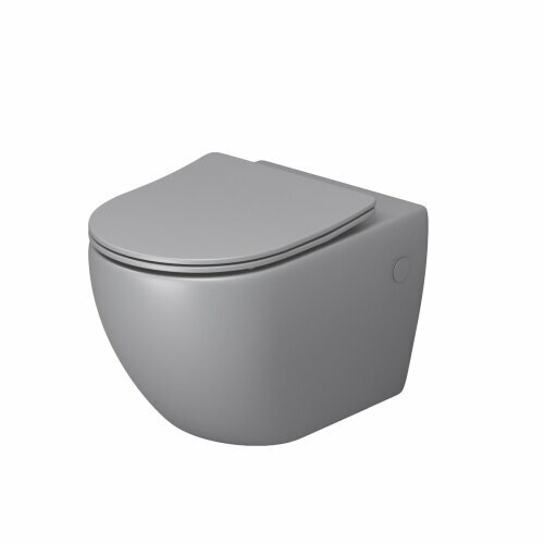 Унитаз GR-4411GLMS Color (550*365*395) светло-серый матовый подвесной безободковый