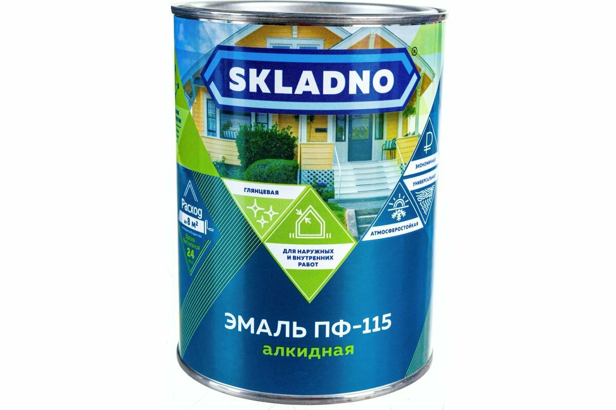 Эмаль престиж Skladno ПФ-115 голубая, 0.8 кг 234702 - фотография № 1