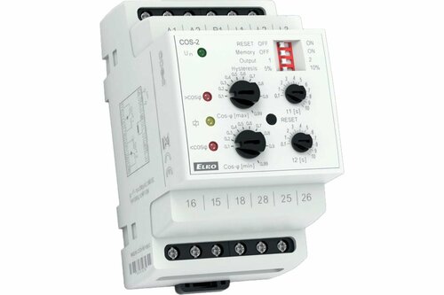 Реле контроля коэффициента мощности ELKO COS-2/400V, диапазон 0,1 - 0 ...