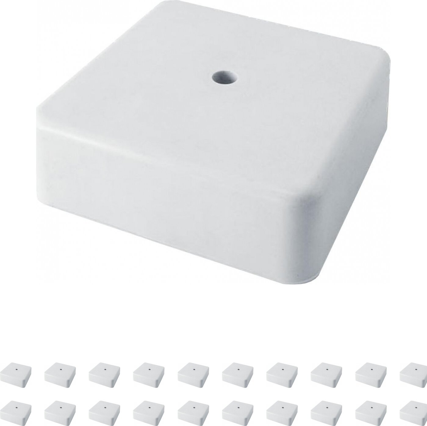 фото Коробка распределительная TDM Electric КР 50х50х20 ОП квадратная для открытого монтажа IP40 белый (комплект из 25 шт.)