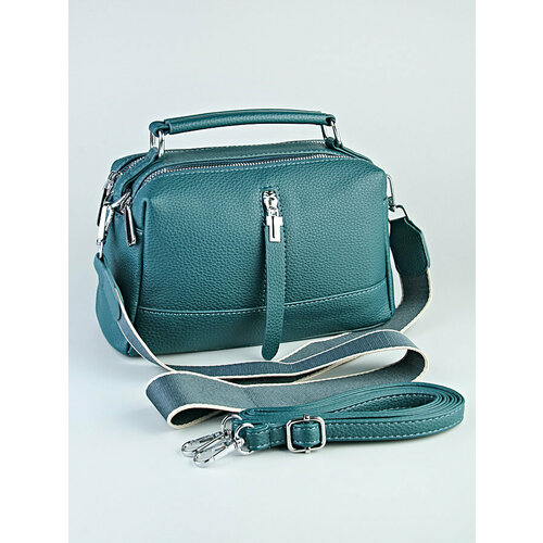 фото Сумка кросс-боди , фактура зернистая, бирюзовый adafman