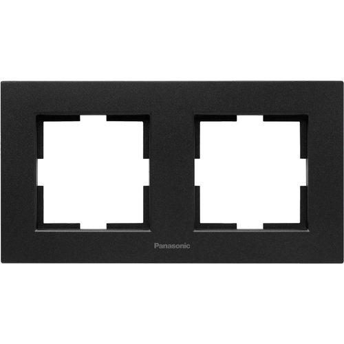Рамка Panasonic Karre Plus 2x горизонтальный монтаж камень черный кварц (упак:1шт)