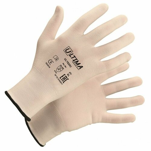 Нейлоновые перчатки без покрытия ULTIMA белые ULT620U/S