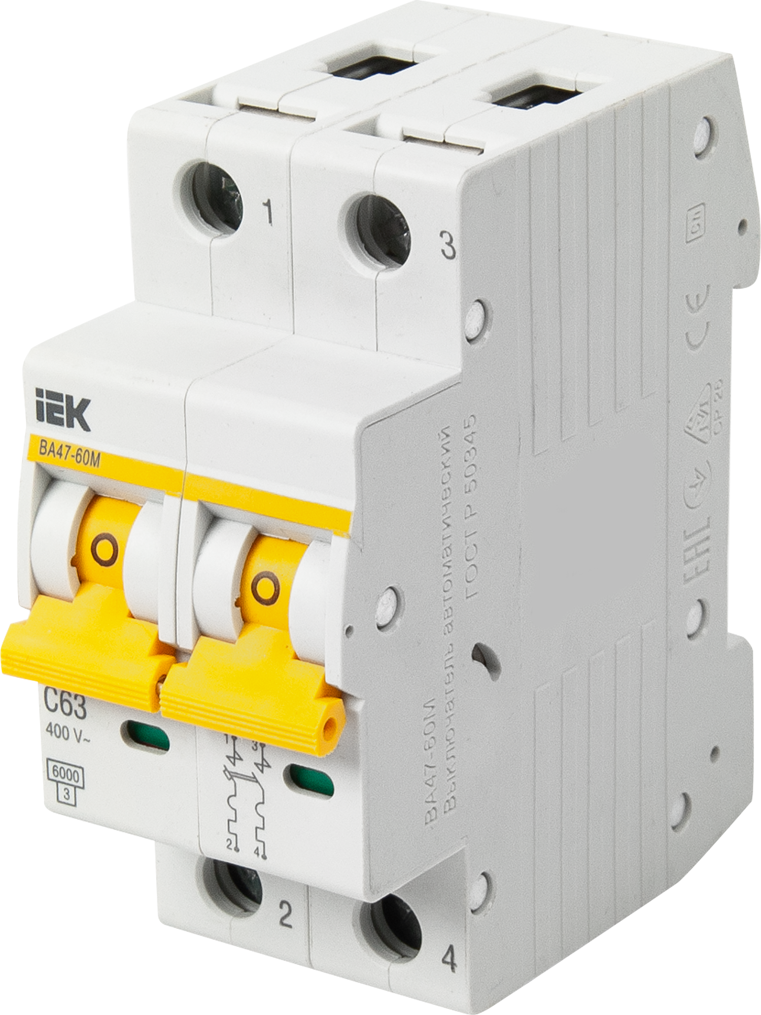 Автоматический выключатель IEK ВА47-60M 2P C63 А 6 кА - фотография № 2