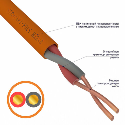 Кабель огнестойкий ивкз КПСнг(А)-FRLS 1х2х0,5 мм², бухта 200 м Артикул 01-4970