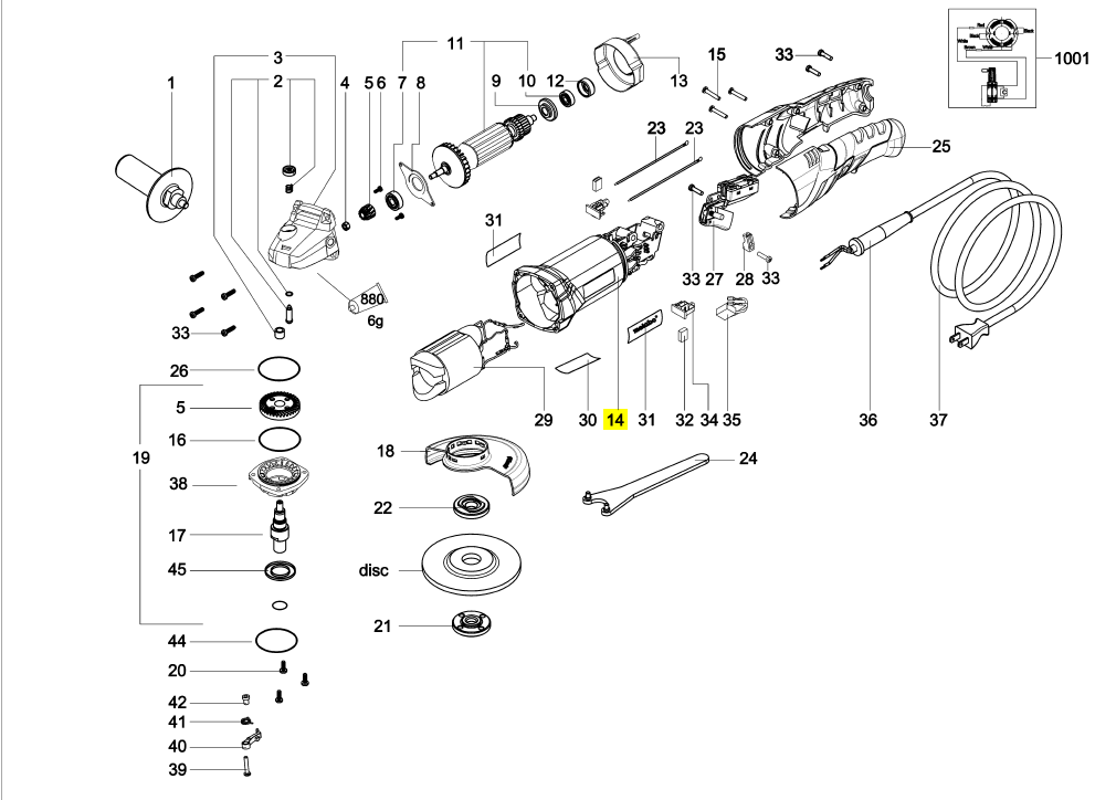 Корпус двигателя WP 1200-125 RT METABO 343431830