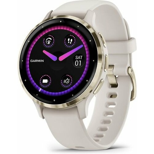 Умные часы Garmin Venu 3S золотой/слоновая кость (010-02785-04)