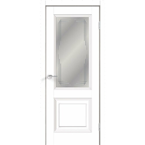 Межкомнатная дверь Velldoris Alto 10 2V стекло Грани эмалит белый