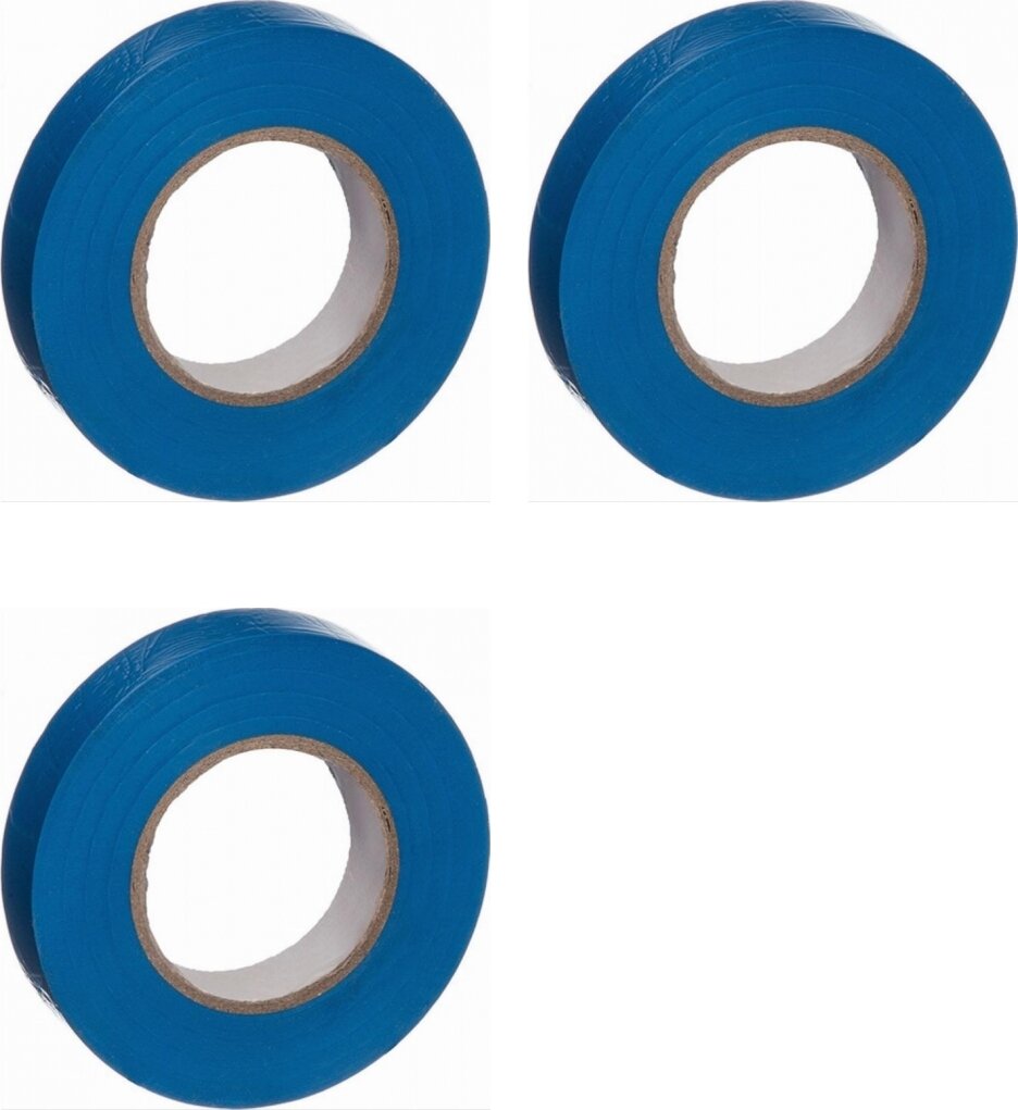 Изолента ПВХ IEK 15 мм 20 метров синяя (комплект из 3 шт.)