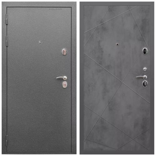 Дверь входная Армада Оптима Антик серебро / ФЛ-291 Бетон темный МДФ панель 10 мм с фрезеровкой