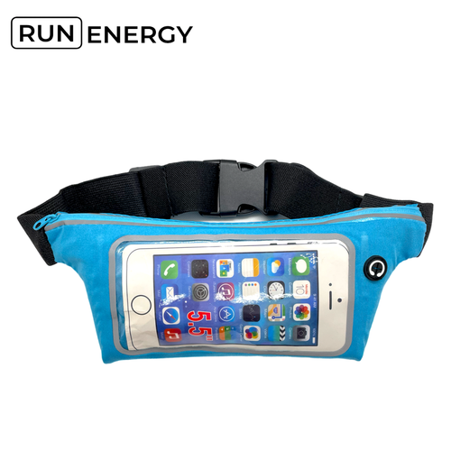 фото Сумка поясная run energy, фактура гладкая, голубой