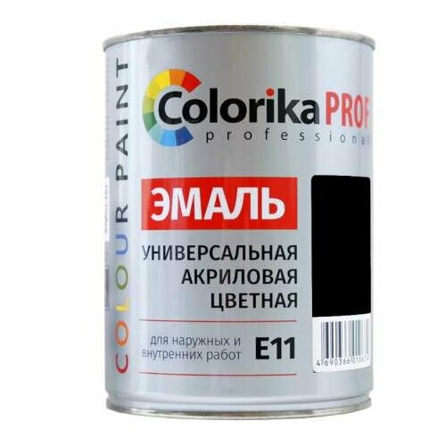 Эмаль Colorika Prof 0,9л черная акриловая универсальная для наружних и внутренних работ, (1шт) (92492)