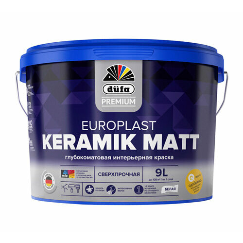 Краска DUFA Premium EuroPlast KERAMIK MATT база1 9 л краска dufa premium europlast keramik matt база3 2 5л
