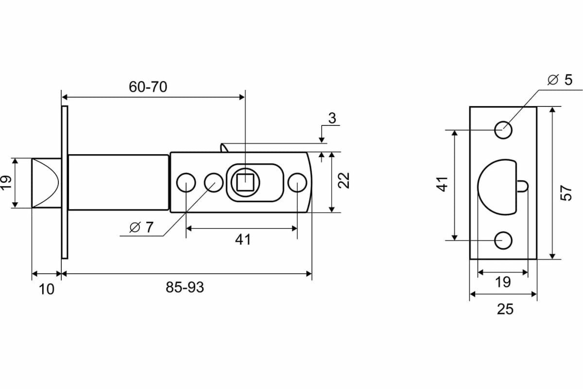 Palladium Ручка защелка 607 CP PS 00011605