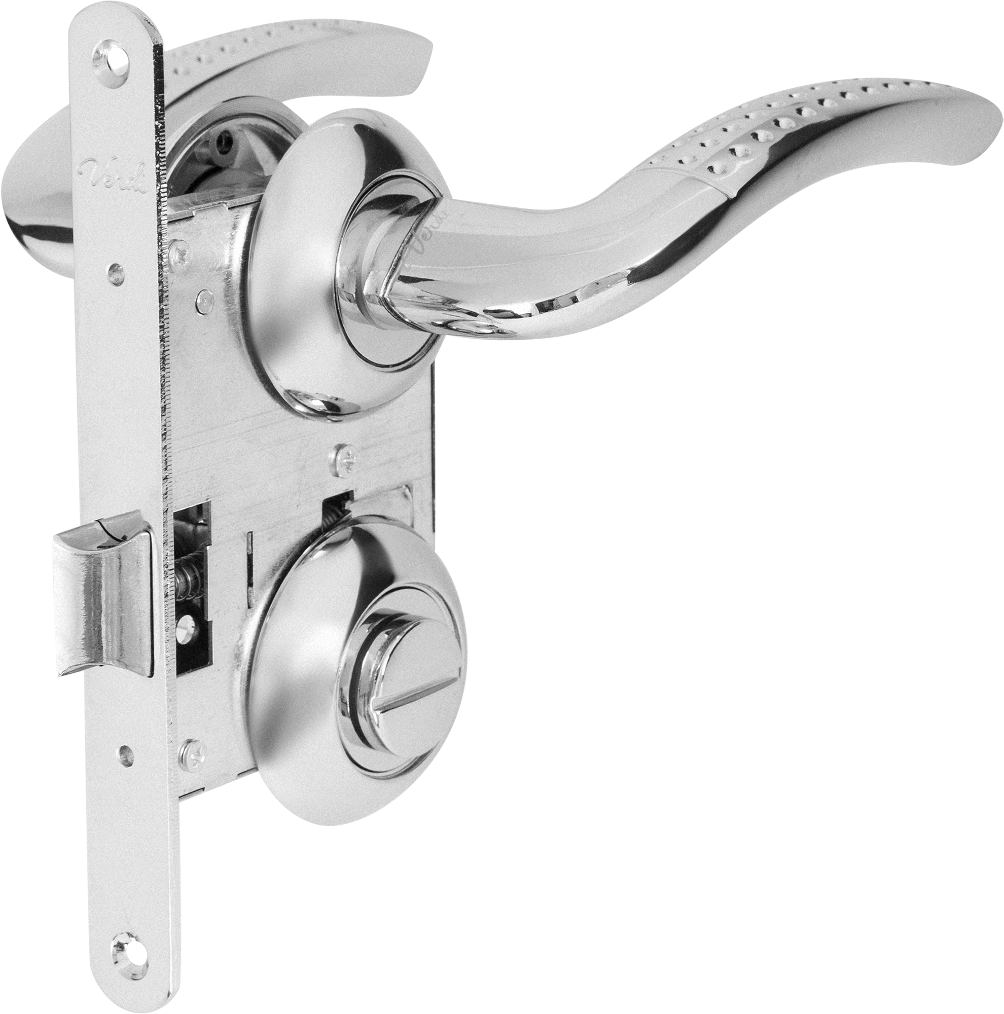 фото Дверные ручки 26 CP, с запиранием, комплект, цвет хром