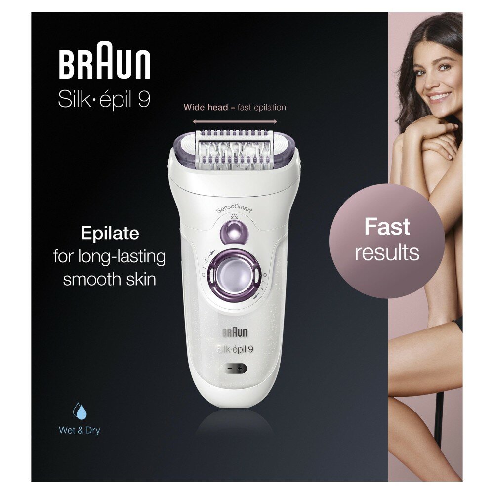 Эпилятор Braun Silk-epil 9 SensoSmart 9-690 Purple белый/фиолетовый - фотография № 5