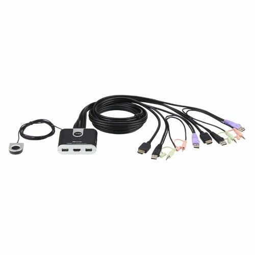 Переключатель электронный ATEN 2-Port USB HDMI/Audio Cable KVM Switch with Remote Port Selector (CS692-AT) - фото №5