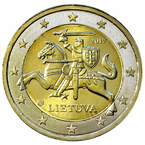 2 евро 2017 Литва , UNC 2017 монета литва 2017 год 10 евроцентов латунь unc