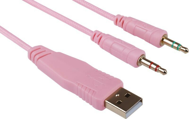 Наушники Redragon Hylas игровые с микрофоном USB подсветка розовый