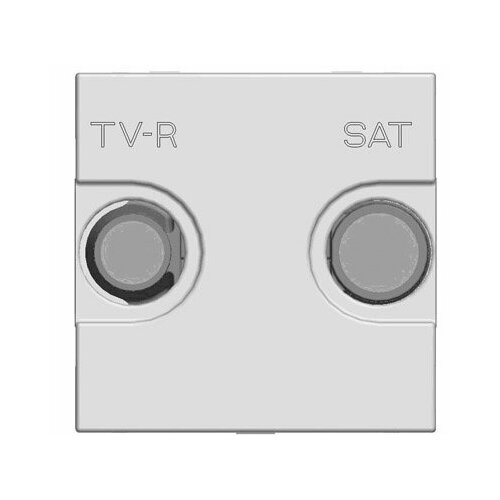 Abb NIE Накладка для TV-R-SAT розетки, 2-модульная, серия Zenit, цвет серебристый