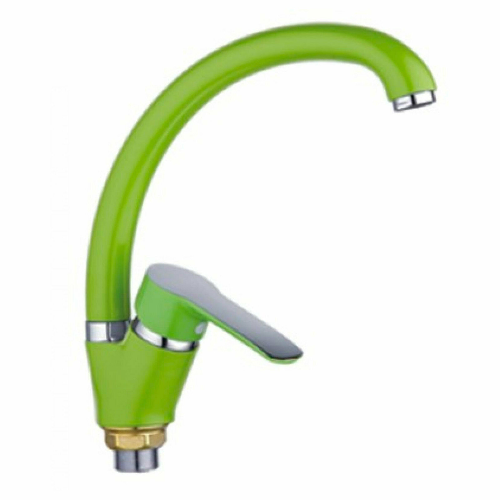 фото Смеситель для кухни с высоким изливом Potato зеленый (P59237-11)