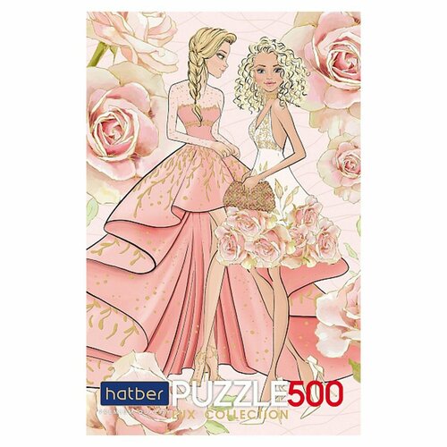 Пазлы 500 элементов, 330*480 мм, тиснение фольгой Fashion Girl Premium Hatber