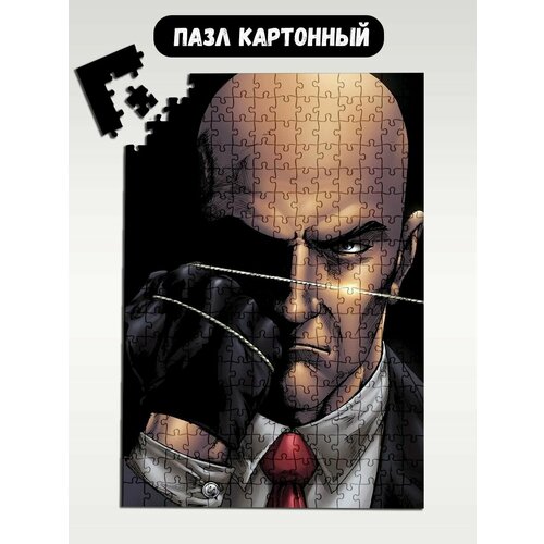 Пазл картонный 39,5х28 см, размер А3, 300 деталей, модель игра Hitman Absolution - 1007