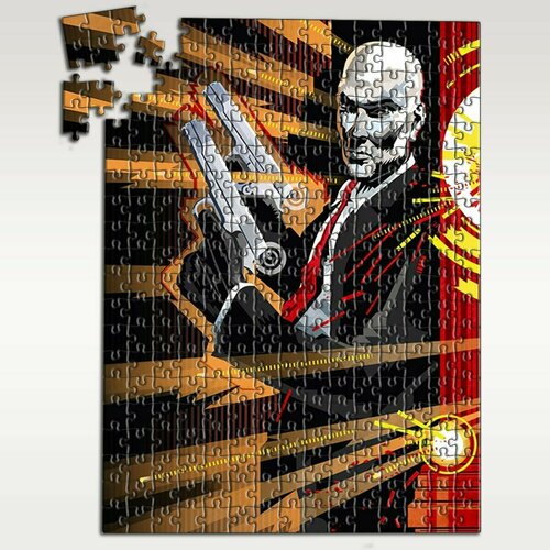 Пазл картонный 39,5х28 см, размер А3, 300 деталей, модель игра Hitman   8620 П