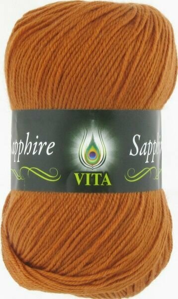 Пряжа для вязания Вита Сапфир (VITA Sapphire) 1542 терракот, 1 моток, 45% шерсть, 55% акрил , 1 х 100г, 1 х 250 м