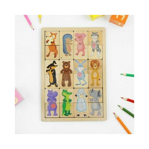 десятое королевство игра деревянная досочки сегена Игра развивающая деревянная «Зоопарк», Десятое Королевство