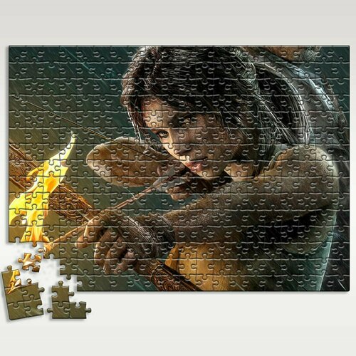 Пазл картонный 39,5х28 см, размер А3, 300 деталей, модель игра Tomb Raider Lara Croft Лара Крофт Расхетительница гробниц - 6582