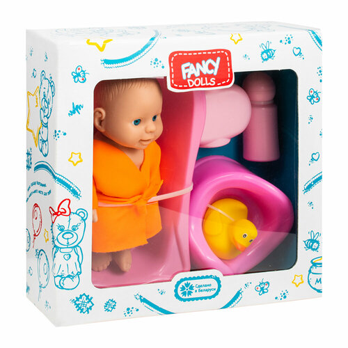 Набор «Пупс с аксессуарами для купания (PU13) кукла пупс с аксессуарами ванночка в сетке ws1011