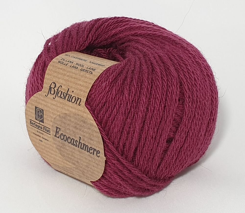 Пряжа Ecocashmere (Bertagna Filati), лиловый - 435, 98% кашемир, 2% шерсть, 2 мотка, 25 г, 75 м.