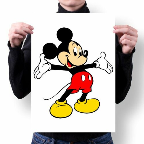 Плакат Mickey Mouse, Микки Маус №3, А4 плакат с секретами новогодние забавы микки маус