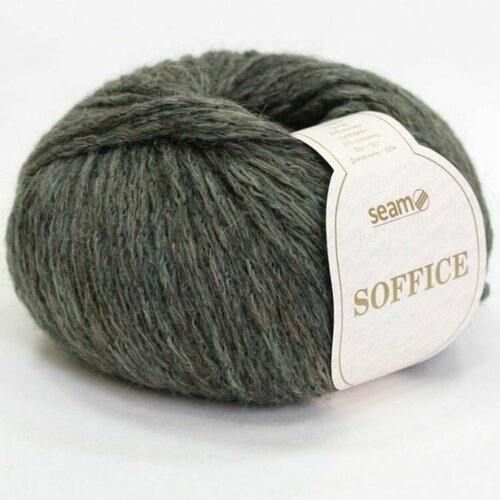 Пряжа SEAM Соффиче (Сеам), болотный - 77326, 65% альпака суперфайн, 35% полиамид, 2 мотка, 50 г, 150 м.