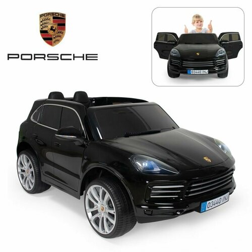 Внедорожники и джипы Jiajia Детский электромобиль PORSCHE CAYENNE S 12V - JJ2128-BLACK-PAINT