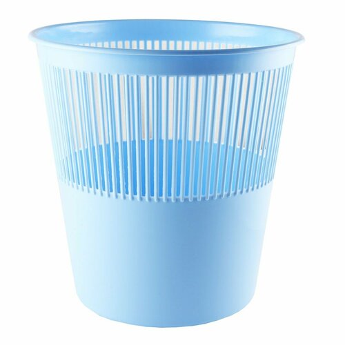 Корзина для бумаг 12 л, пластик, сетчатый, форма круглая, цвет голубой Tukzar