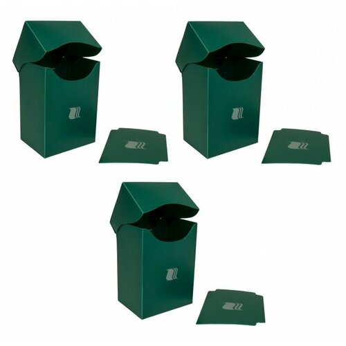 Три пластиковые коробочки Blackfire вертикальные - Зелёные (на 80+ карт) hobby world берсерк дрожь земли дисплей про бустеров