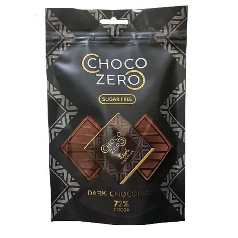 Шоколад порционный ChocoZero горький 72% без сахара, 100 гр, 2 шт