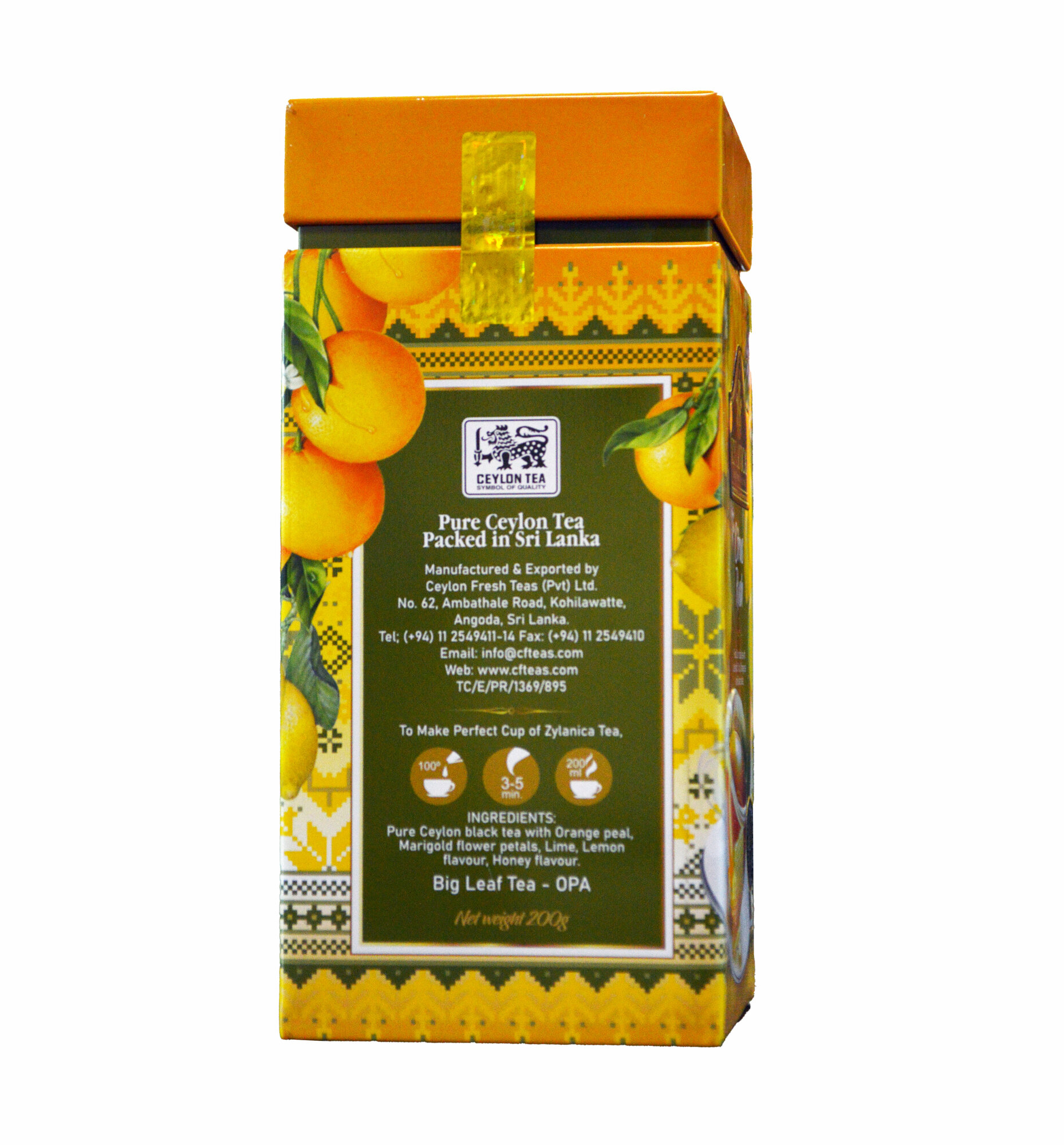 ZYLANICA Ceylon Premium tea collection Citrus Rush OPA 200г Ж/Б - фотография № 2