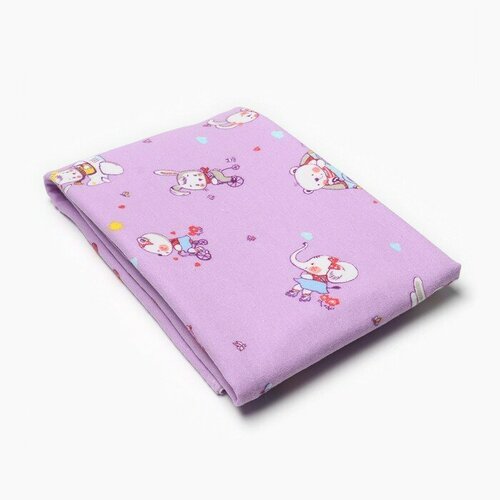 Пеленка Крошка Я Зверята цв сиреневый 90120 см 100 хлопок фланель 1538₽